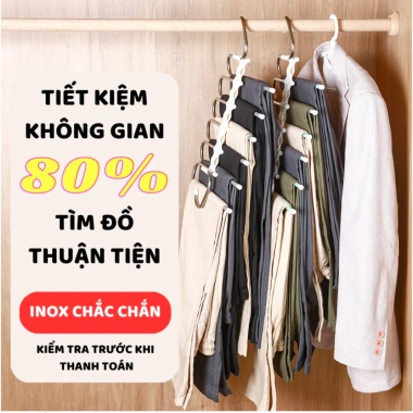 Móc Treo Quần Áo Inox 5-9 Tầng Gấp Gọn Đa Năng Tiết Kiệm Diện Tích - Giá 26.979₫ 2