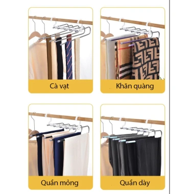Móc Treo Quần Áo Inox 5-9 Tầng Gấp Gọn Đa Năng Tiết Kiệm Diện Tích - Giá 26.979₫ 9