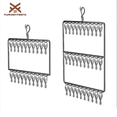 Móc Treo Quần Áo Inox Đa Năng Nhiều Kẹp Giá Rẻ 73.999đ Tiết Kiệm