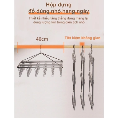 Móc Treo Quần Áo Inox Đa Năng Nhiều Kẹp Giá Rẻ 73.999đ Tiết Kiệm