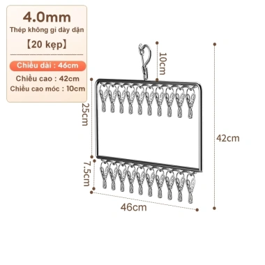 Móc Treo Quần Áo Inox Đa Năng Nhiều Kẹp Giá Rẻ 73.999đ Tiết Kiệm