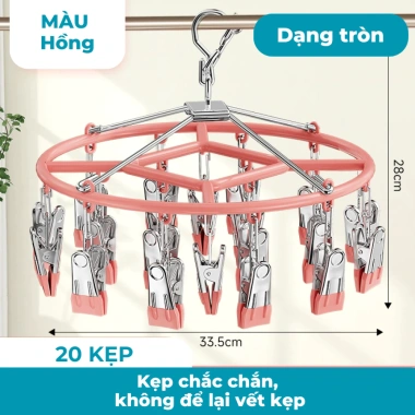 Móc Treo Quần Áo Inox Hình Tròn Nago Vòng Cung 20/24 - Kẹp Chống Gỉ Sét, Chắc Chắn, Giá 98.450₫