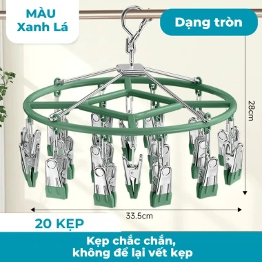 Móc Treo Quần Áo Inox Hình Tròn Nago Vòng Cung 20/24 - Kẹp Chống Gỉ Sét, Chắc Chắn, Giá 98.450₫