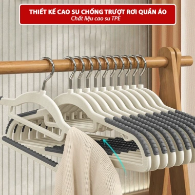 Móc treo quần áo nhựa đa năng chống tuột, chống trượt - Giá chỉ 59.000đ 2