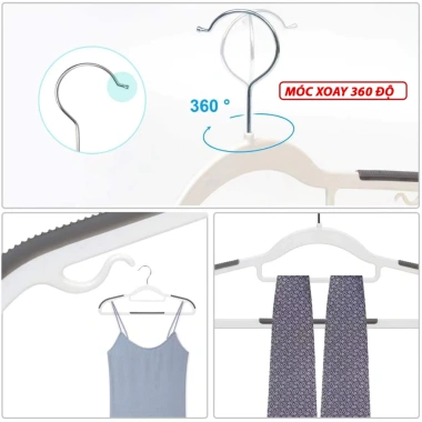 Móc treo quần áo nhựa đa năng chống tuột, chống trượt - Giá chỉ 59.000đ 5