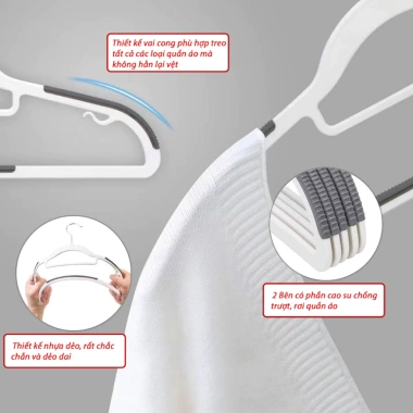 Móc treo quần áo nhựa đa năng chống tuột, chống trượt - Giá chỉ 59.000đ 6