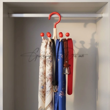 Móc Treo Quần Áo RUMI 6 Chấu Đỏ Bi Đa Năng Di Động Tiết Kiệm Không Gian HJV40