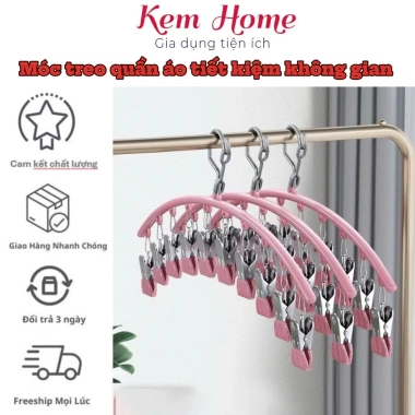 Móc Treo Quần Áo Tiết Kiệm Không Gian – Chống Trượt, Chống Gió, Khóa An Toàn, Thép Siêu Bền, Đa Năng 48.000₫