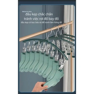 Móc Treo Quần Áo Tiết Kiệm Không Gian – Chống Trượt, Chống Gió, Khóa An Toàn, Thép Siêu Bền, Đa Năng 48.000₫