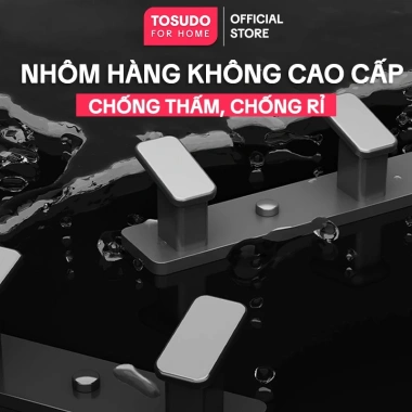 Móc treo quần áo TOSUDO nhôm cao cấp dán tường, chịu lực 60kg, tặng keo dán - 87.000 VND