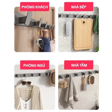 Móc treo quần áo TOSUDO nhôm cao cấp dán tường, chịu lực 60kg, tặng keo dán - 87.000 VND