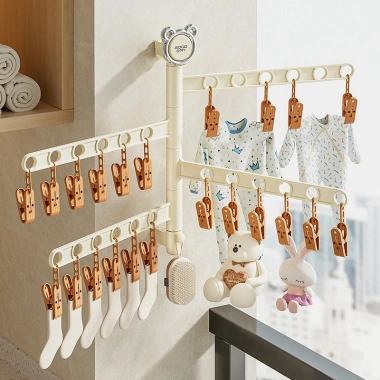 Móc treo quần áo trẻ em 3 tầng - Giá treo tất chắc chắn, bền bỉ, giá chỉ 72.000đ 2
