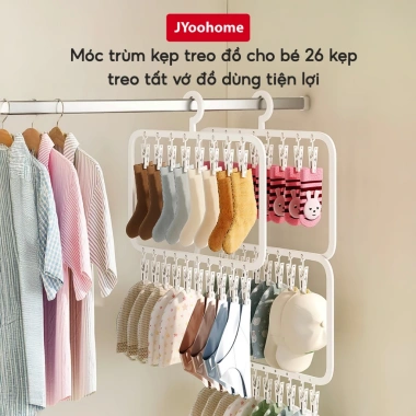 Móc Treo Quần Áo Trẻ Em JYooHome - Kẹp Nhựa Đa Năng Chống Tuột, Phơi Quần Áo 76.000₫