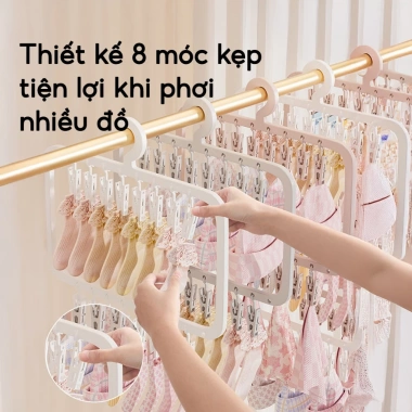 Móc Treo Quần Áo Trẻ Em JYooHome - Kẹp Nhựa Đa Năng Chống Tuột, Phơi Quần Áo 76.000₫ 6