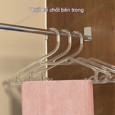 Móc treo quần áo trong suốt GREENSINDOOR Combo 50 xoay 360 độ đa năng kim tuyến 83.900 VND