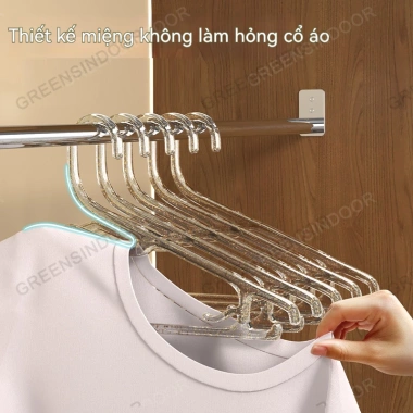 Móc treo quần áo trong suốt GREENSINDOOR Combo 50 xoay 360 độ đa năng kim tuyến 83.900 VND