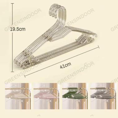Móc treo quần áo trong suốt GREENSINDOOR Combo 50 xoay 360 độ đa năng kim tuyến 83.900 VND