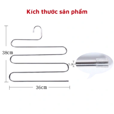 Móc Treo Quần Áo và Khăn Đa Năng 5 Tầng Inox Sáng Bóng - Cao Cấp, Giá 16.500₫ 5