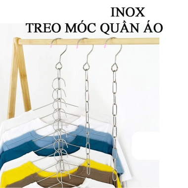 Móc Treo Quần Áo và Khăn Đa Năng 5 Tầng Inox Sáng Bóng - Cao Cấp, Giá 16.500₫ 8
