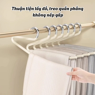 Móc treo quần chống trượt, bọc nhựa dày không nhăn - phù hợp tủ hẹp, giảm 21% 5 Móc treo quần chống trượt, bọc nhựa dày không nhăn - phù hợp tủ hẹp, giảm 21% 5