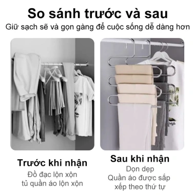 Móc treo quần inox đa năng hình chữ S - Chắc chắn, không gỉ, giá 73.999 VND 3 Móc treo quần inox đa năng hình chữ S - Chắc chắn, không gỉ, giá 73.999 VND 3