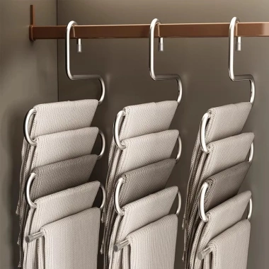 Móc treo quần inox đa năng hình chữ S - Chắc chắn, không gỉ, giá 73.999 VND