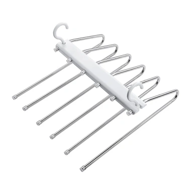 Móc treo quần inox HOMEK 5/9 trong 1 gấp gọn đa năng - Giá chỉ 69.000đ, xếp đồ tủ quần áo tiện lợi 5