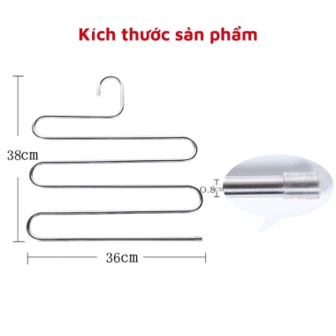 Móc treo quần và khăn inox 5 tầng uốn lượn tiện lợi đa năng tiết kiệm không gian tủ áo 4