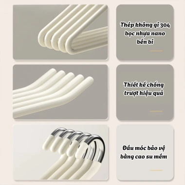 Móc Treo Quần Z Bọc Nhựa Cao Cấp DOMS - Chống Trượt, Chống Nhăn, Giá 53.000đ