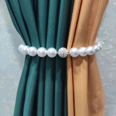 Móc treo rèm ngọc trai sang trọng - Nam châm khóa rèm hiện đại, trang trí nội thất, giảm còn 50.000₫