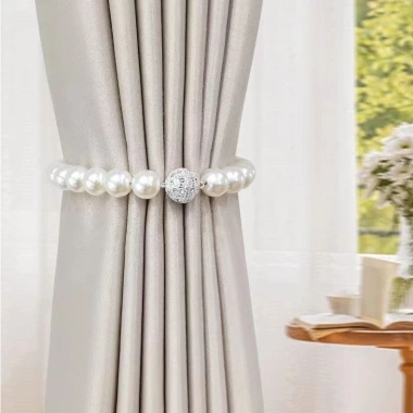 Móc treo rèm ngọc trai sang trọng - Nam châm khóa rèm hiện đại, trang trí nội thất, giảm còn 50.000₫