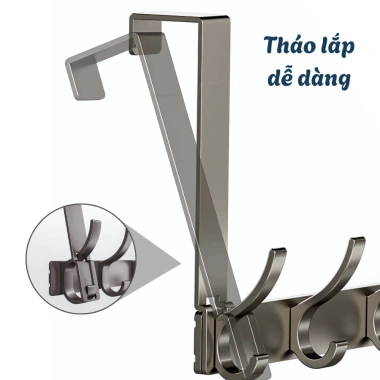 Móc Treo Sau Cửa Inox Chịu Lực ECO – Treo Quần Áo Túi Xách Không Khoan, Giá 110k 3