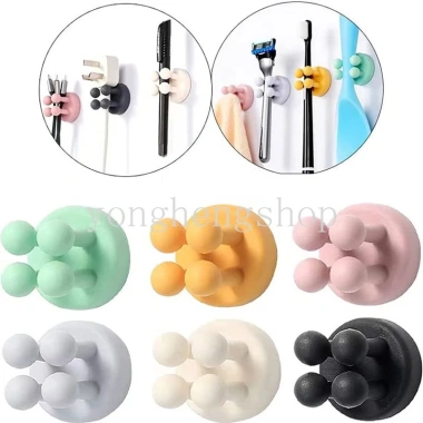 Móc Treo Silicone Đa Năng Gắn Tường - Đánh Răng & Dao Cạo Râu Cho Gia Đình 8 Móc Treo Silicone Đa Năng Gắn Tường - Đánh Răng & Dao Cạo Râu Cho Gia Đình 8