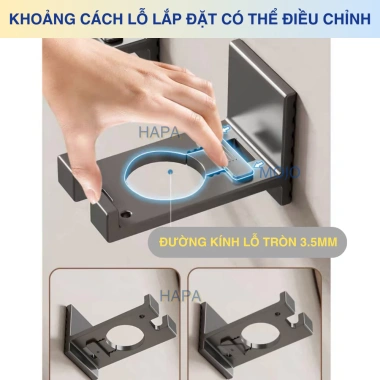 Móc treo sữa tắm, dầu gội, nước rửa tay nhôm không gỉ dán tường không khoan – HAPA cao cấp 44k