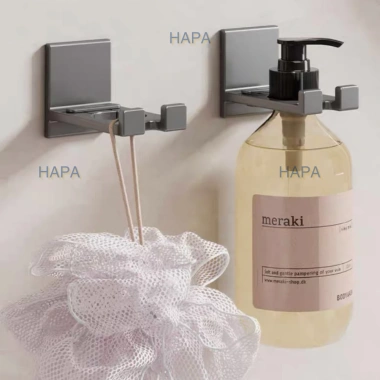 Móc treo sữa tắm, dầu gội, nước rửa tay nhôm không gỉ dán tường không khoan – HAPA cao cấp 44k 9 Móc treo sữa tắm, dầu gội, nước rửa tay nhôm không gỉ dán tường không khoan – HAPA cao cấp 44k 9