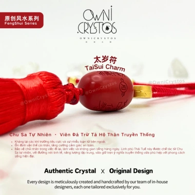 Móc treo Thái Tuế 2.026 OwniCrystos Chu Sa Tự Nhiên – Hóa Giải Vận Hạn, Mang Bình An May Mắn cho Điện thoại, Ô tô, Nhà ở – Giá chỉ 699.999 VND 4