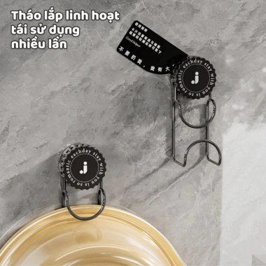 Móc treo thau chậu nhà tắm hút chân không chịu lực - không khoan đục, giảm còn 47.000đ