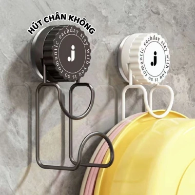 Móc Treo Thau Chậu Nhà Tắm Hút Chân Không Không Khoan Đục Đa Năng, Giá Cốc Siêu Bền