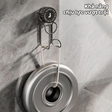 Móc Treo Thau Chậu Nhà Tắm Hút Chân Không Không Khoan Đục Đa Năng, Giá Cốc Siêu Bền
