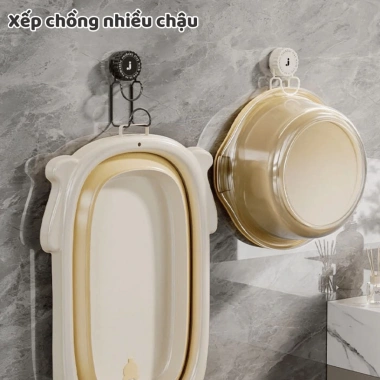 Móc Treo Thau Chậu Nhà Tắm Hút Chân Không Không Khoan Đục Đa Năng, Giá Cốc Siêu Bền