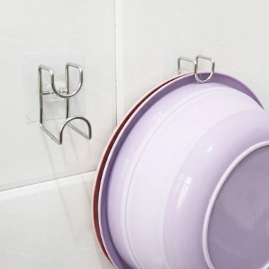 Móc Treo Thau Chậu & Rổ Rá Inox Gắn Tường - Đựng Đồ Nhà Bếp, Nhà Tắm, Giá 15,000 VND