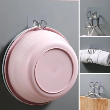 Móc Treo Thau Chậu & Rổ Rá Inox Gắn Tường - Đựng Đồ Nhà Bếp, Nhà Tắm, Giá 15,000 VND 8 Móc Treo Thau Chậu & Rổ Rá Inox Gắn Tường - Đựng Đồ Nhà Bếp, Nhà Tắm, Giá 15,000 VND 8