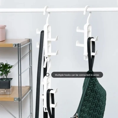 Móc treo tủ quần áo hai mặt xoay 360° + Túi đựng khăn quàng cổ tháo rời - Giá chỉ 62.260₫