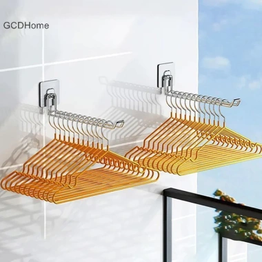 Móc treo tường đa năng Gcdhome - Gập lại, tiết kiệm không gian, chống gió trơn trượt, sắp xếp quần áo HOT 7
