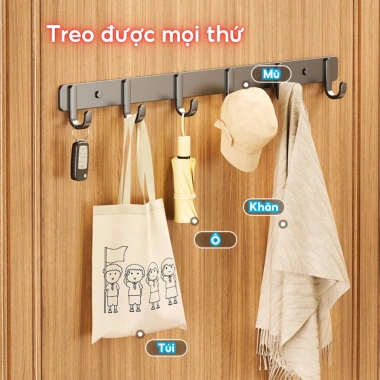 Móc treo tường đa năng thép carbon chống gỉ, kèm keo dán và ốc vít - Giá 39.000₫ 3