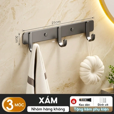 Móc treo tường đa năng thép carbon chống gỉ, kèm keo dán và ốc vít - Giá 39.000₫ 10