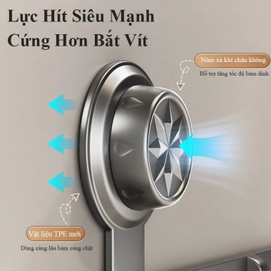 Móc treo tường hút chân không HABO nhựa ABS treo quần áo, túi xách không khoan 5 Móc treo tường hút chân không HABO nhựa ABS treo quần áo, túi xách không khoan 5