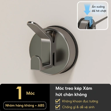 Móc Treo Tường Kép Hút Chân Không Cao Cấp DL27 - Đa Năng Nhà Bếp & Nhà Tắm