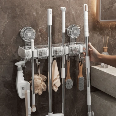 Móc Treo Vivatrend MTC01 - Kẹp Chổi, Cây Lau, Hút Chân Không, Chịu Lực Cao