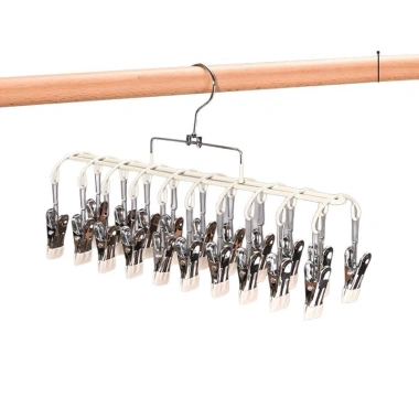 Móc vòm 20 kẹp đa năng treo đồ lót, tất, vớ, quần áo, thép không gỉ bọc PP, chống trượt, chống gió, giá 23.800đ 9